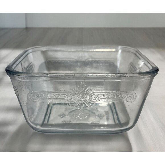Vintage Fire King Clear Glass Refrigerator Dish - Elegant Retro Storage With Lid - Picture 3 of 10
